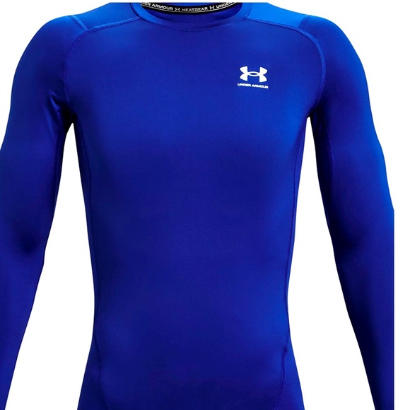 Under Armour Men's Armour HeatGear Compression Long-Sleeve T-Shirt , Royal Blue - Picture 2 of 11